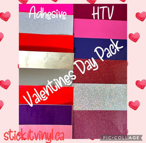 Valentines Day Mixed pack of Htv and Adhesive Vinyl - 14 sheet Bundle