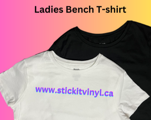 Bench brand Woman's Crew Neck White or Black T-shirts 100% cotton perfect for Htv
