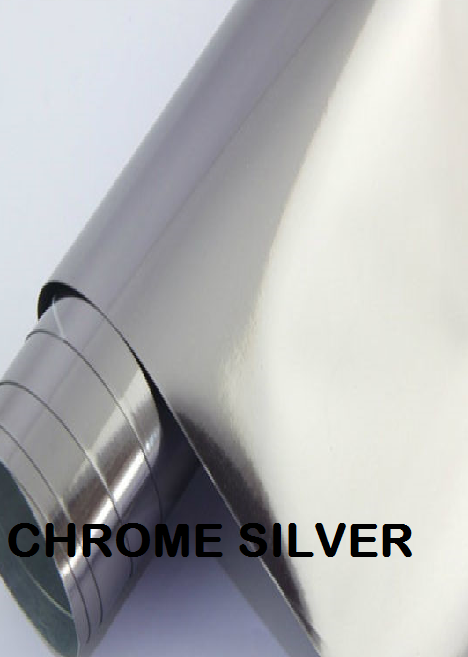 Bright Chrome Silver Permanent Outdoor Adhesive Vinyl