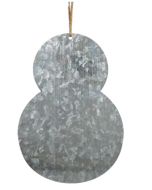 Galvanized Metal Hanging Christmas Plaques with Twine Chord