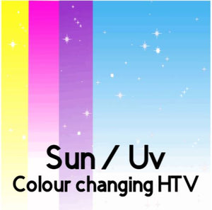 Sun / Uv Colour Changing HTV Heat Transfer Vinyl with Shimmer / Glitter